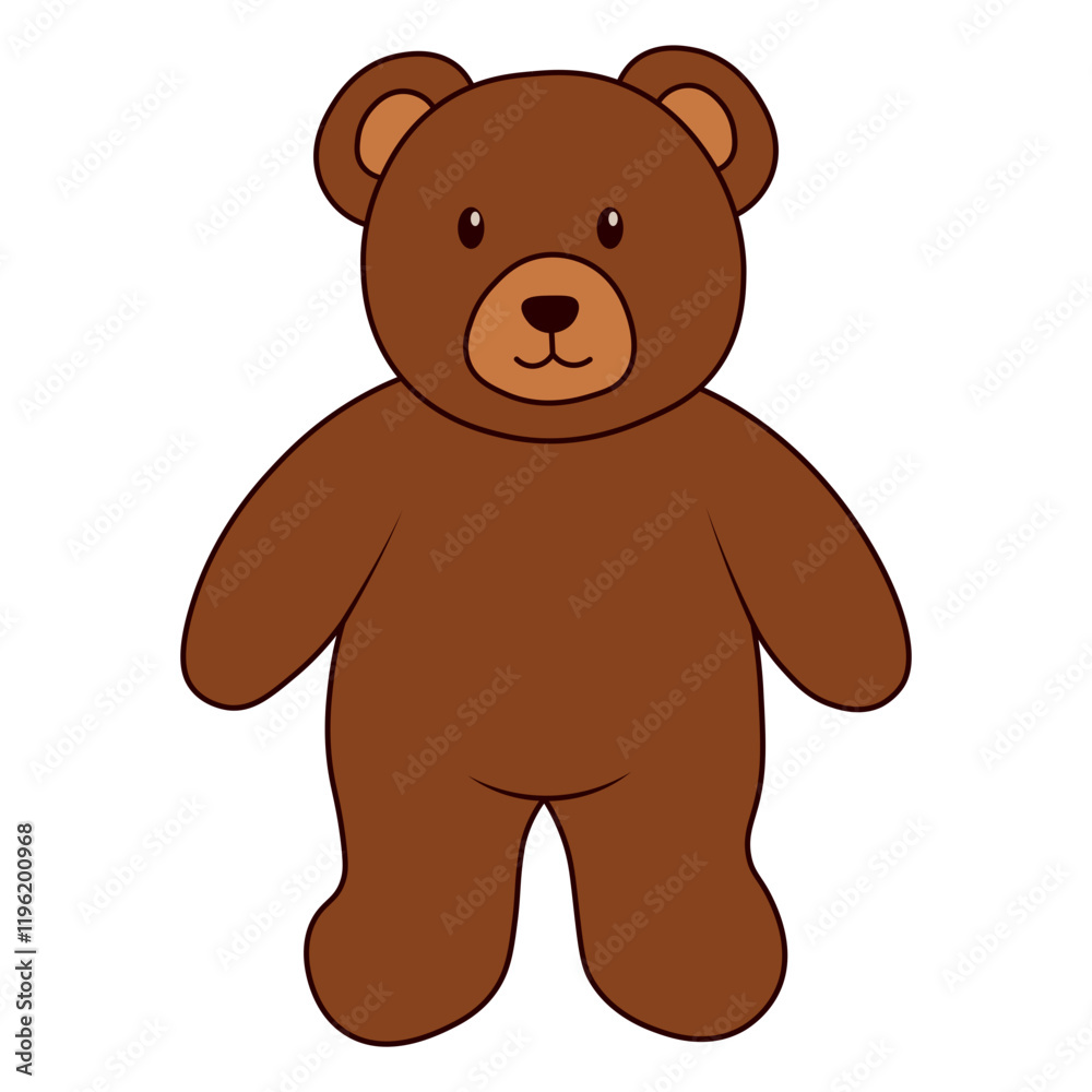 Fototapeta premium Cute Bear Illustration Isolated on White Background. Vector Character.