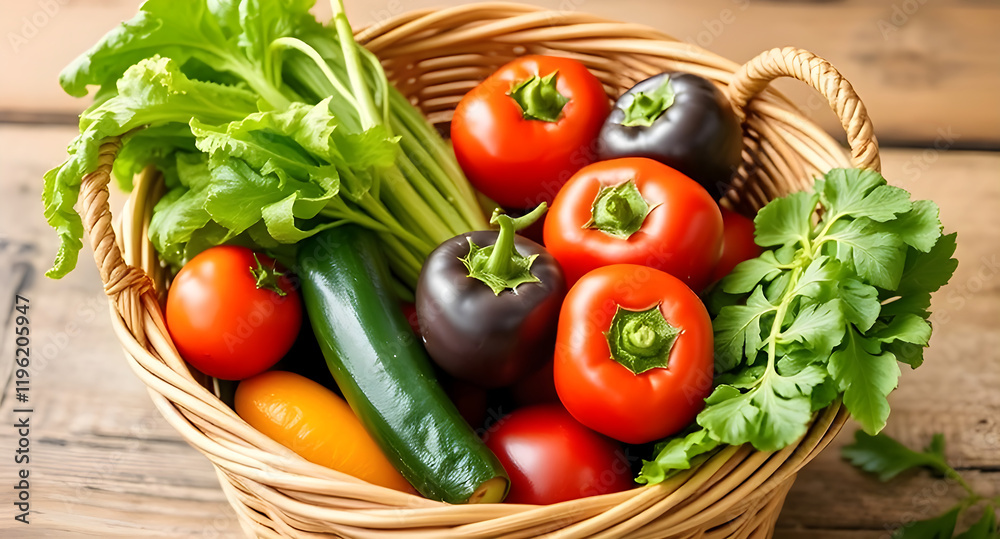 fresh vegetables in a basket fresh vegetables in a basket