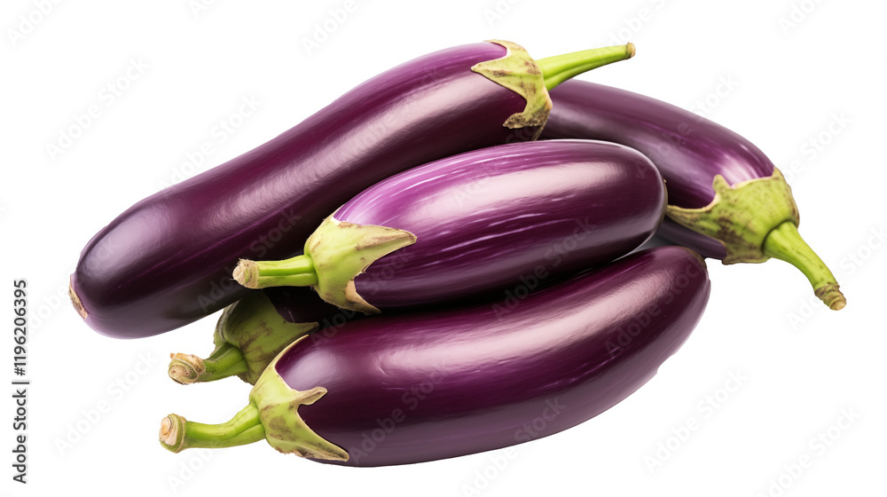 eggplant over white background, with clipping path
