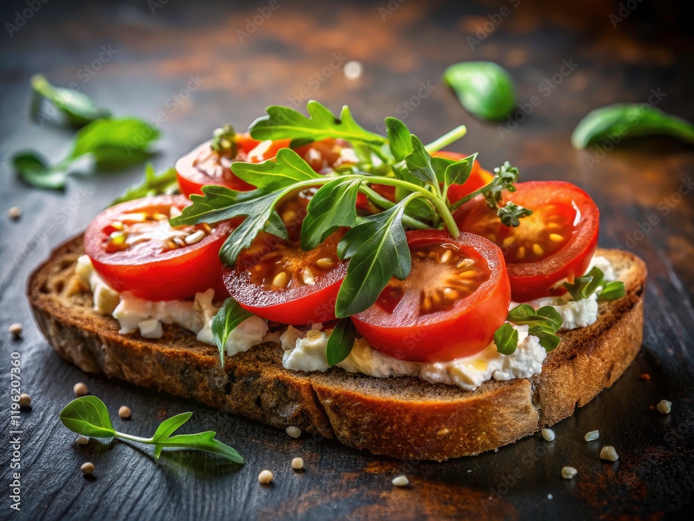 Gourmet Goat Cheese Sandwich: High-Resolution Close-up Photography Gourmet Goat Cheese Sandwich: High-Resolution Close-up Photography