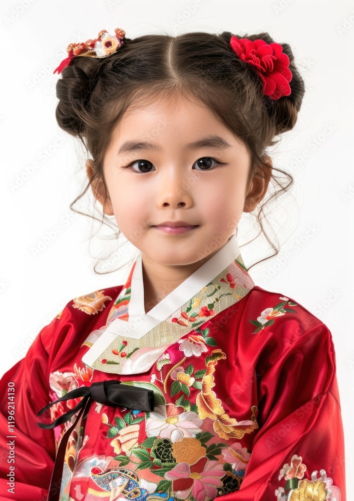 Young common korean girl wearing hanbok portrait fashion kimono. Young common korean girl wearing hanbok portrait fashion kimono.