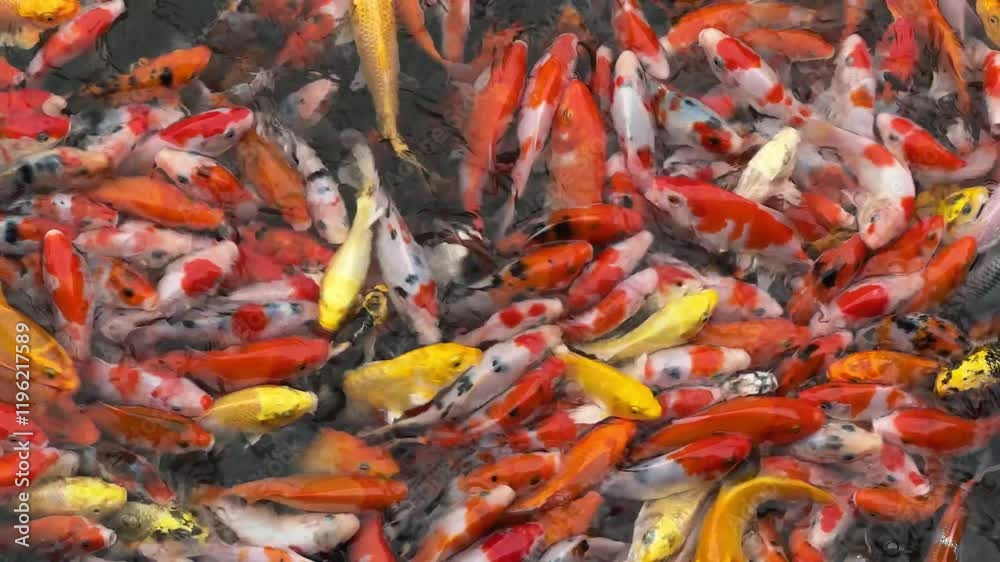Colorful Koi Fish in a Pond Creating a Vibrant Nature Scene Colorful Koi Fish in a Pond Creating a Vibrant Nature Scene