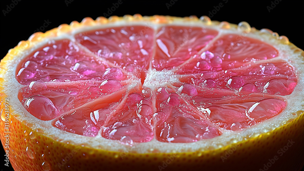Citrus Close-Up: The Vivid Details of a Pink Grapefruit Citrus Close-Up: The Vivid Details of a Pink Grapefruit