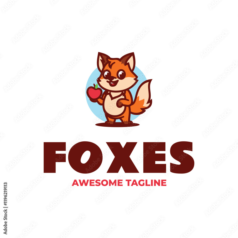 Foxes Simple Mascot Logo Foxes Simple Mascot Logo