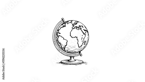 Sketch of a globe symbolizing entrepreneurship and global network