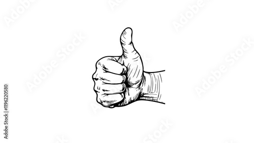 Motivational thumbs up gesture on white background, positive reinforcement