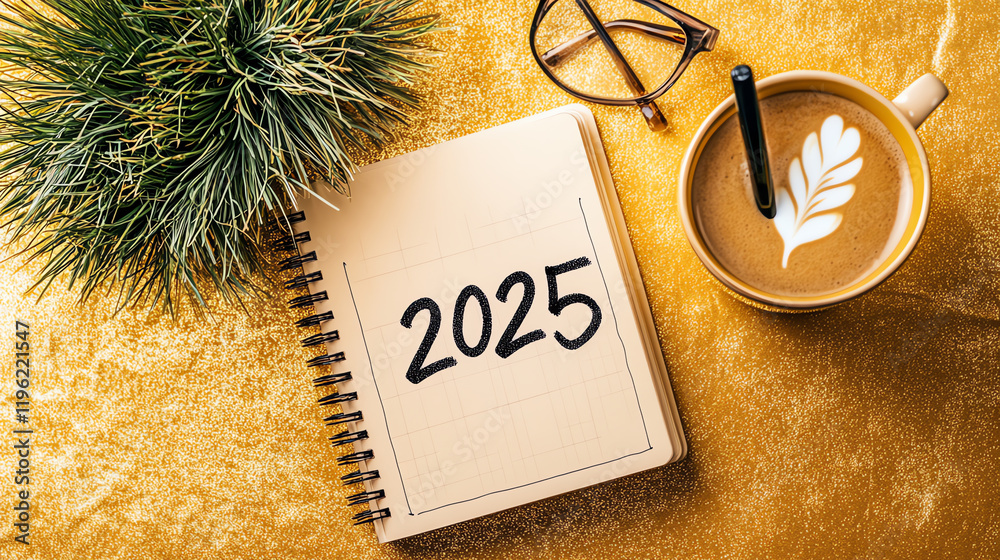 Naklejka premium 2025 happy new year