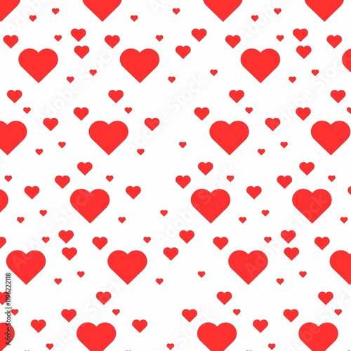 seamless pattern with red hearts valentine love