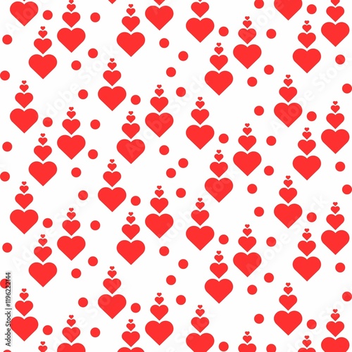 seamless pattern with red hearts valentine love