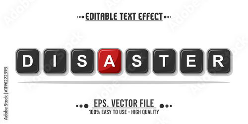 disaster typography word, vector illustration design, for poster design needs, banners, news and others. eps file