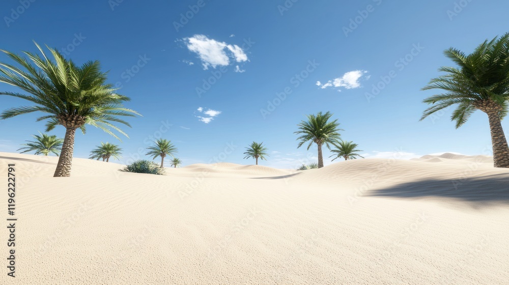 Obraz premium Desert Oasis with Palm Trees