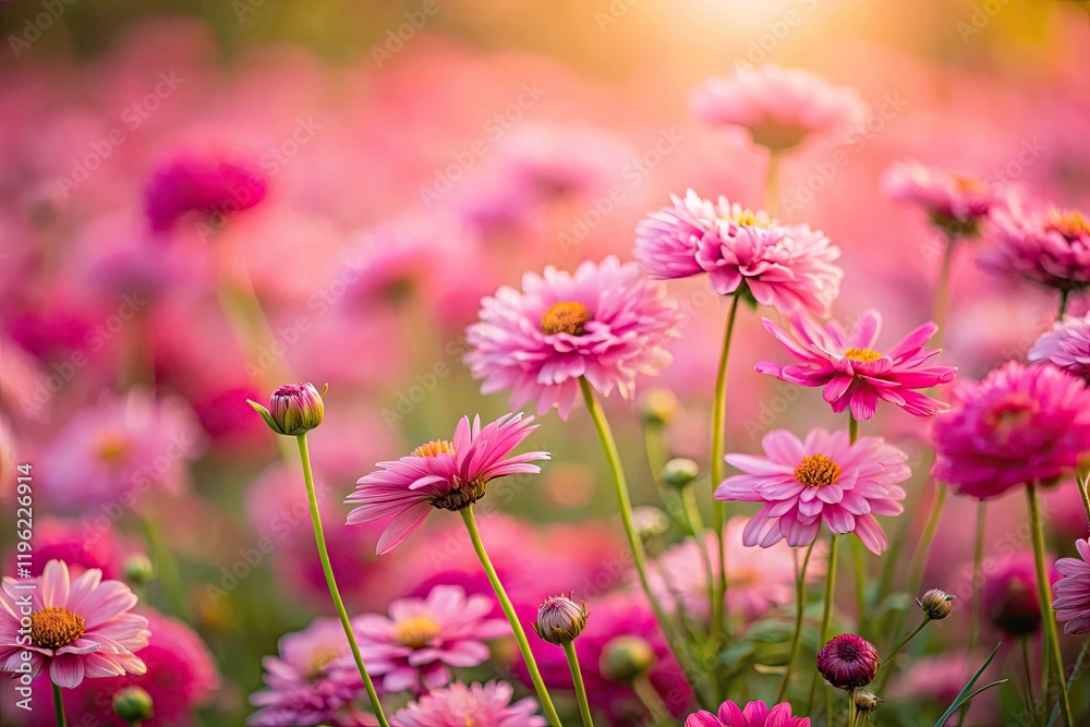 Pink Flower Bloom, Tilt-Shift Miniature, Pink Background, Macro Photography, Floral Fantasy, Spring Flowers, Delicate Petals Pink Flower Bloom, Tilt-Shift Miniature, Pink Background, Macro Photography, Floral Fantasy, Spring Flowers, Delicate Petals