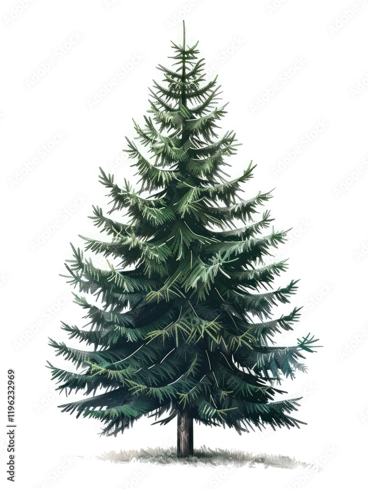 Obraz premium christmas tree isolated on white background