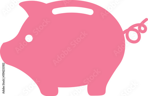 Finance icon, Piggy bank flat style - stock vector.