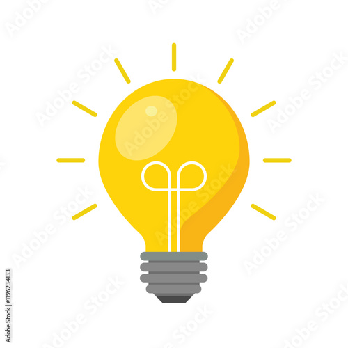 Light bulb icon or symbol isolated on white background. Vector illustration. 