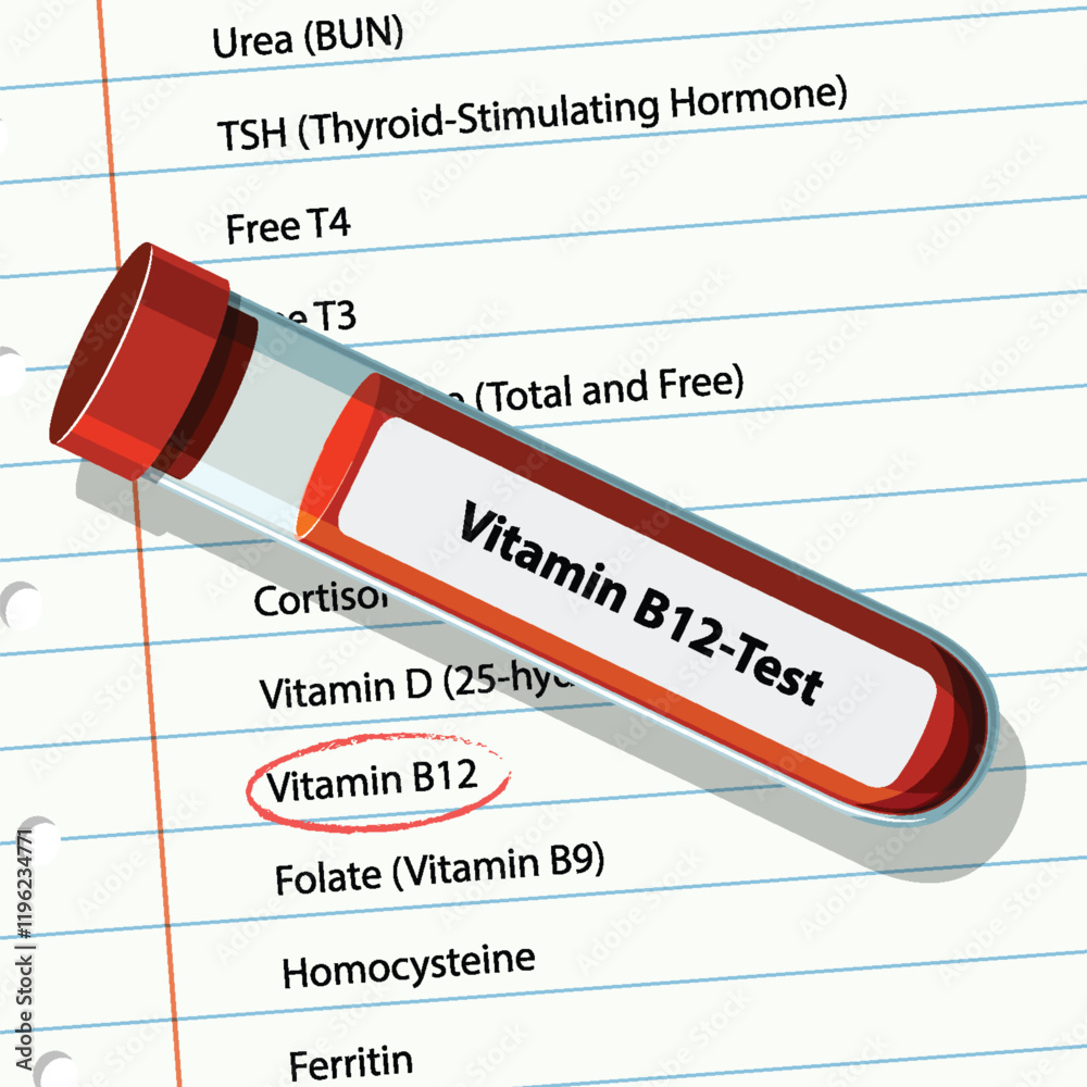Obraz premium Vitamin B12 Test Illustration
