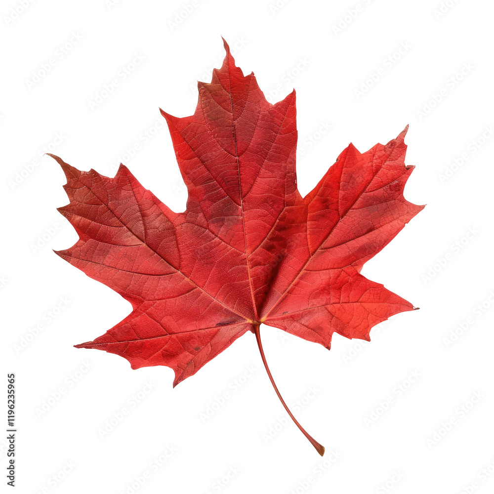 Obraz premium red maple leaf isolated on white or transparent background cutout
