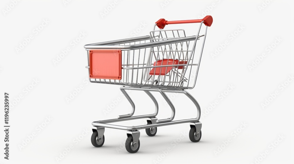 Empty shopping cart on a white background Empty shopping cart on a white background