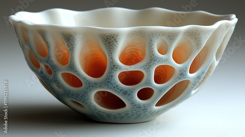 Intricate Ceramic Bowl: A Masterpiece of Modern Pottery photo