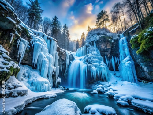 Czech Republic's Konirna and Brtnicke icefalls: a winter wonderland of stunning beauty. photo