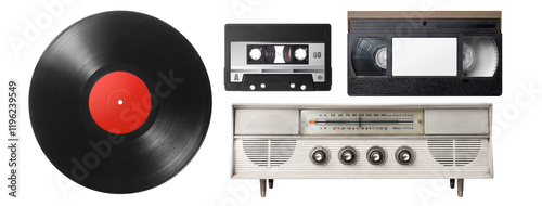 レコード、カセットテープ、ビデオテープ、ラジオ。
アナログな記録媒体のコレクション