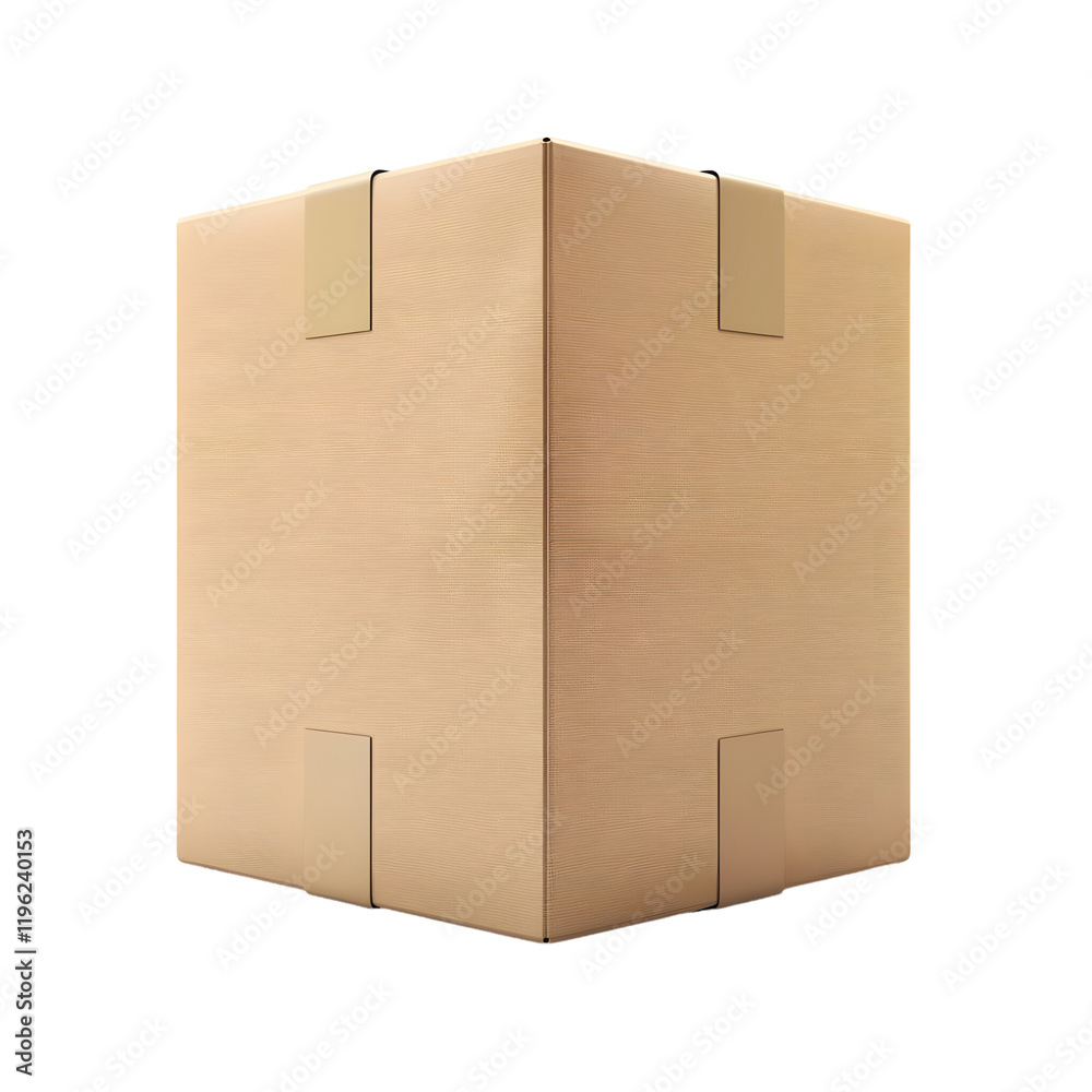 Cardboard box with tape isolated on transparent background Cardboard box with tape isolated on transparent background