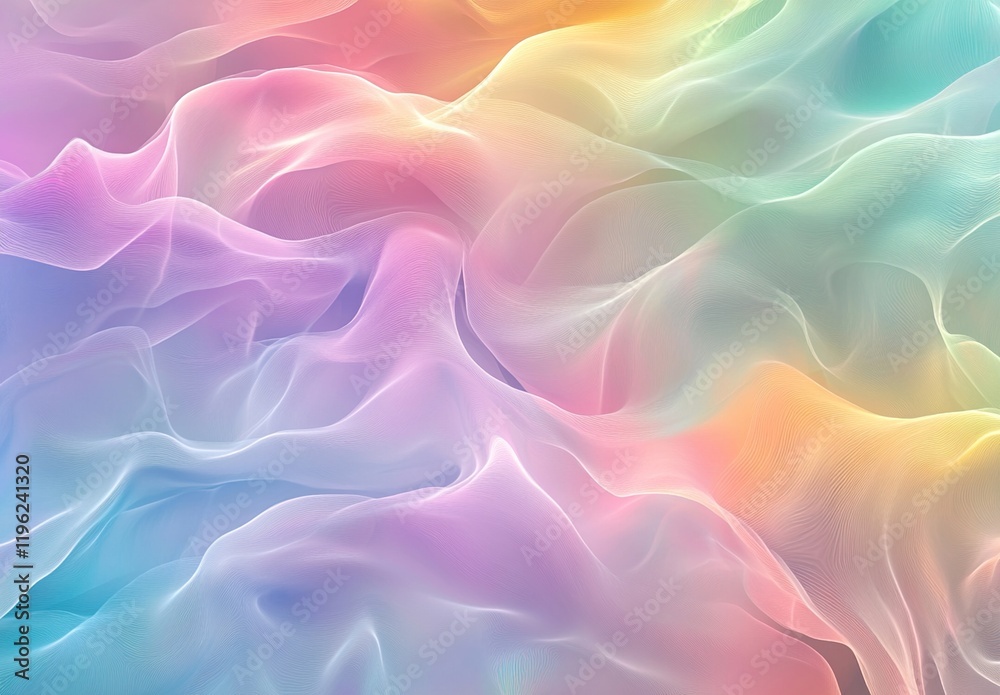 Pastel Rainbow Waves: Abstract Flowing Design, Soft Hues, Dreamlike Texture, Serene Visuals, Calming Colors, Vibrant Gradient, Smooth Curves, Elegant Movement, Artistic Background, Digital Art Pastel Rainbow Waves: Abstract Flowing Design, Soft Hues, Dreamlike Texture, Serene Visuals, Calming Colors, Vibrant Gradient, Smooth Curves, Elegant Movement, Artistic Background, Digital Art