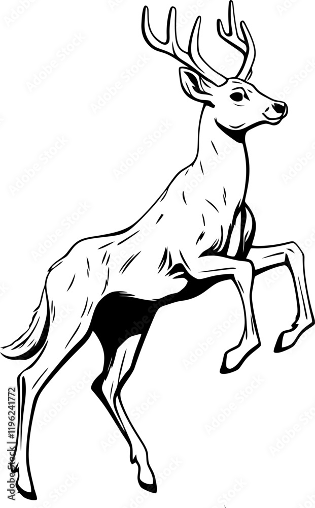 Obraz premium Handdrawn deer drawing 
