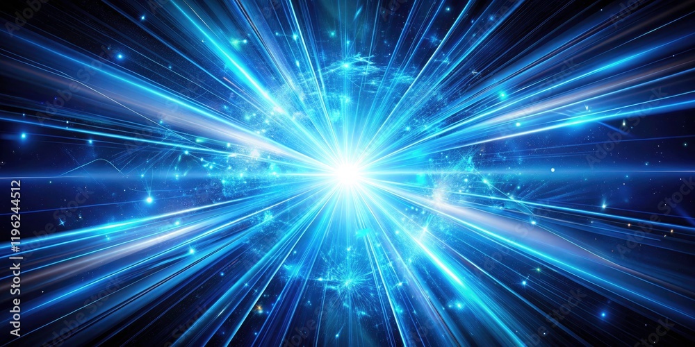Naklejka premium Vintage Blue Light Burst: Futuristic Glowing Streaks, Abstract Illumination, Radiant Energy
