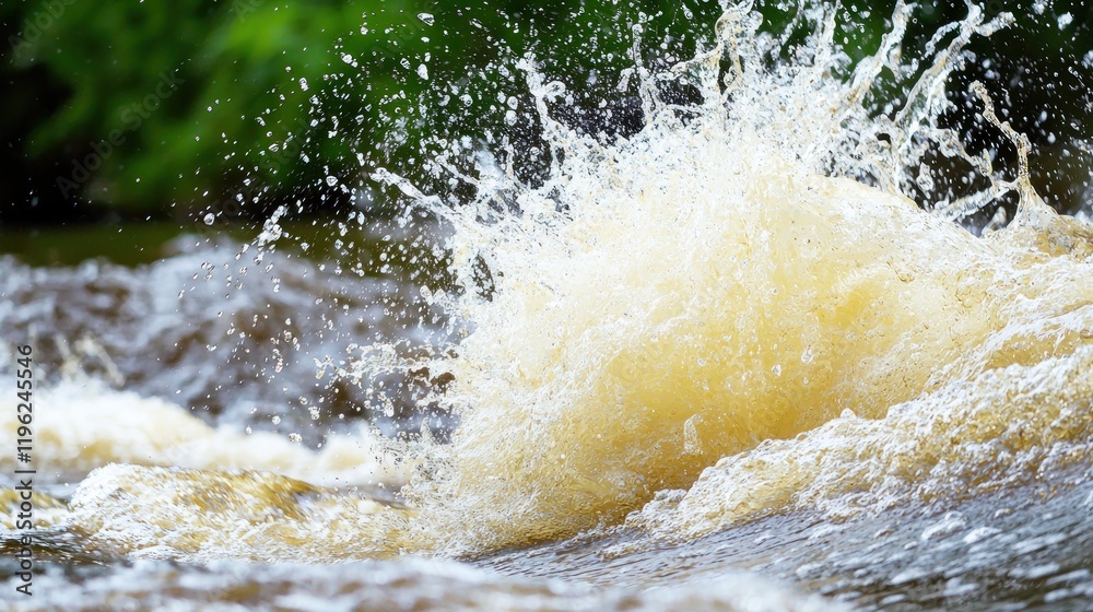 River water splash, nature background, flowing rapids River water splash, nature background, flowing rapids