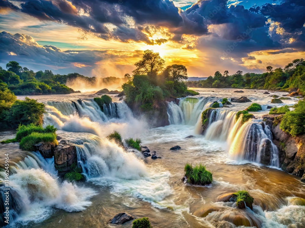 Laos' Khone Phapheng Falls: a surreal Mekong River panorama of cascading power. Laos' Khone Phapheng Falls: a surreal Mekong River panorama of cascading power.