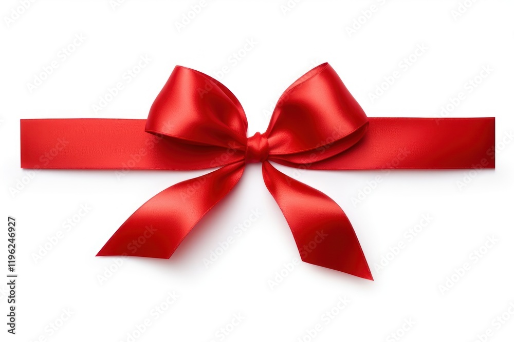 Fototapeta premium Elegant red satin gift bow