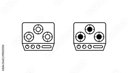 Electric Stove icon design with white background stock illustration