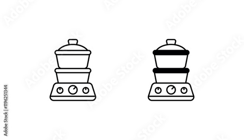 Food Steamer icon design with white background stock illustration