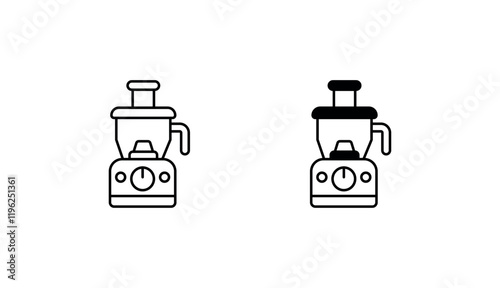 Food Processor icon design with white background stock illustration