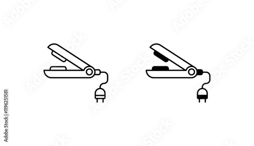 straightener hair icon design with white background stock illustration