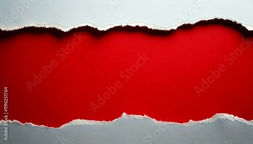 Wallpaper Mural Red paper with torn edge and soft shadow is on white squared background for text or ad. Torontodigital.ca