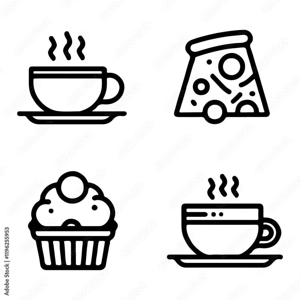 Fototapeta premium bread icon minimal lines on white background