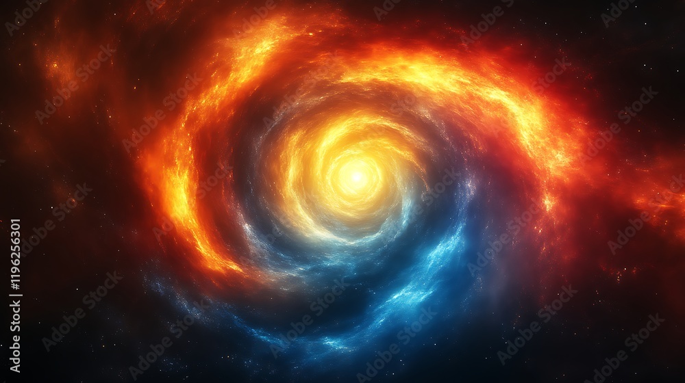 Fiery, swirling nebula with a bright core. Fiery, swirling nebula with a bright core.