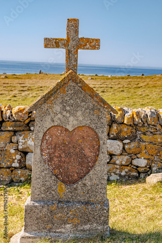 Scotland, Hebrides. Isle of Barra. Cemetery overlooking the sea near Craigston. photo