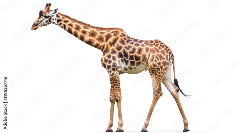 Fototapeta premium Giraffe isolated on white background.