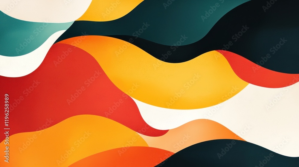 Abstract Curvy Shapes in Bold Colors Creating Modern Artwork Design Abstract Curvy Shapes in Bold Colors Creating Modern Artwork Design