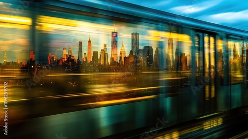 Urban Reflection in Glass Panels of Skyscrapers
