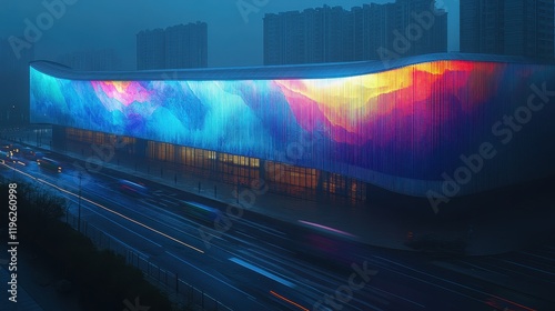 Vibrant Urban Billboard Showcasing Eco-Friendly Message