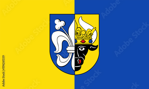 Flag of the city of Gnoien, Rostock district. Vector illustration
