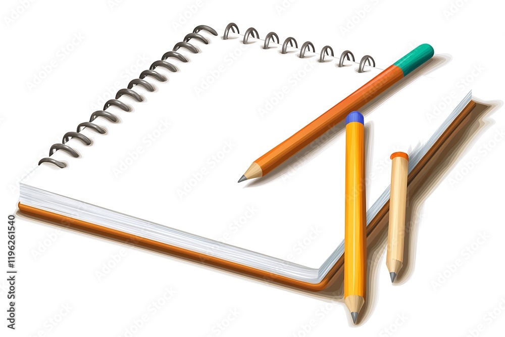Blank Notebook with Pencils - Artistic Inspiration Blank Notebook with Pencils - Artistic Inspiration