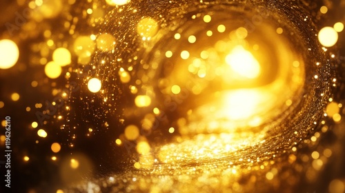 Golden Wave of Light: A shimmering tunnel of golden light and bokeh, creating a mesmerizing and luxurious visual experience. photo