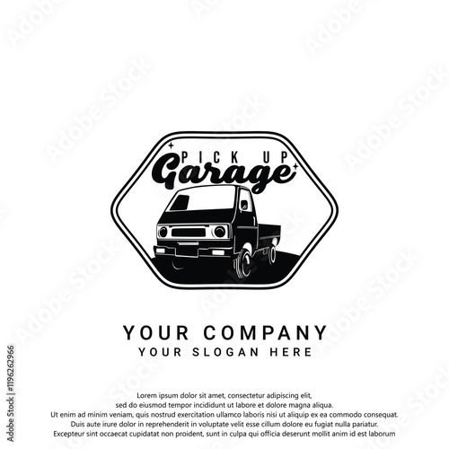 Creative design logo for your mini pick up garage