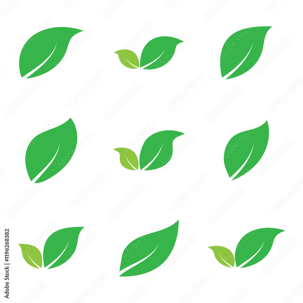 Leaf set graphic design logo template Leaf set graphic design logo template