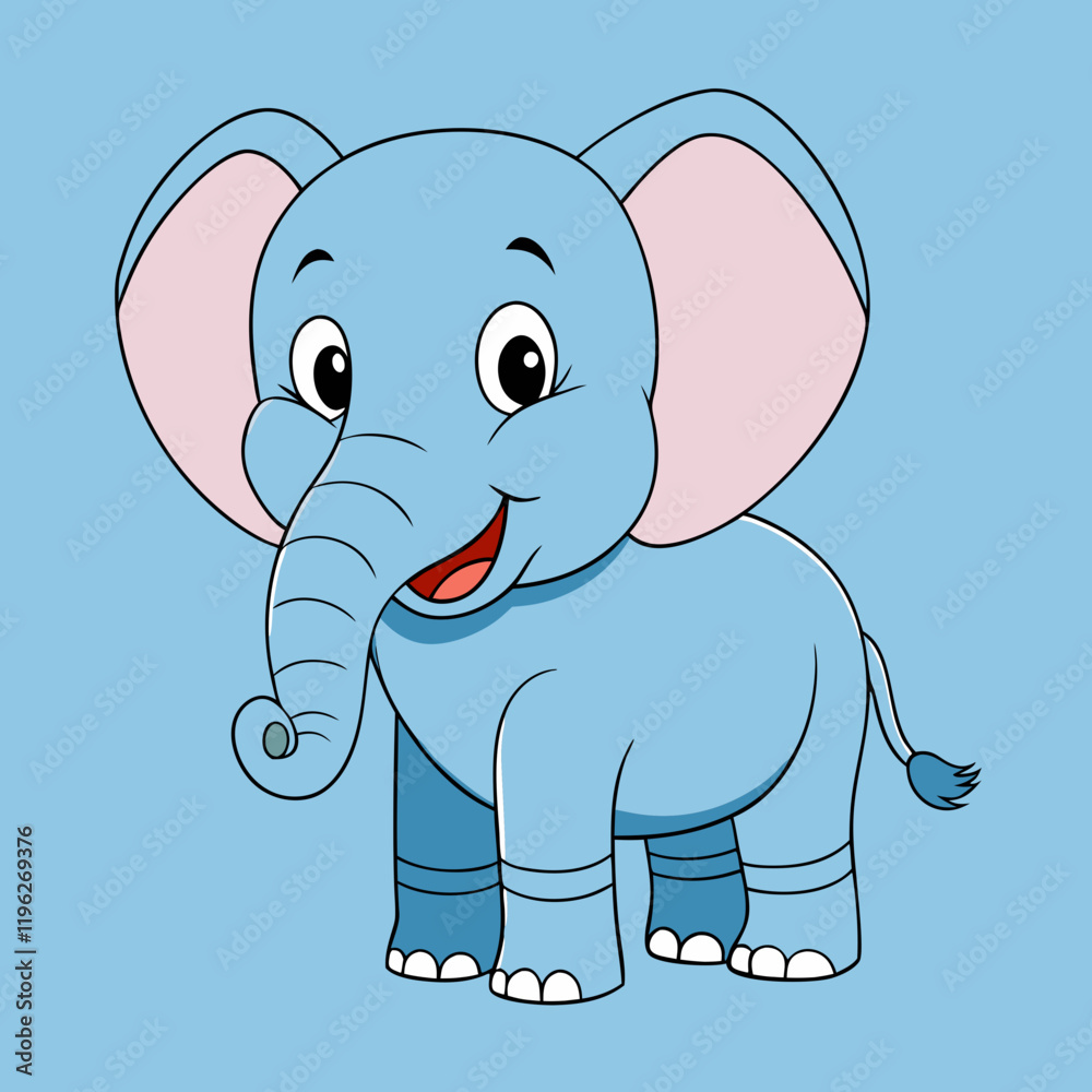 Fototapeta premium happy elephant vecctor cartoon
